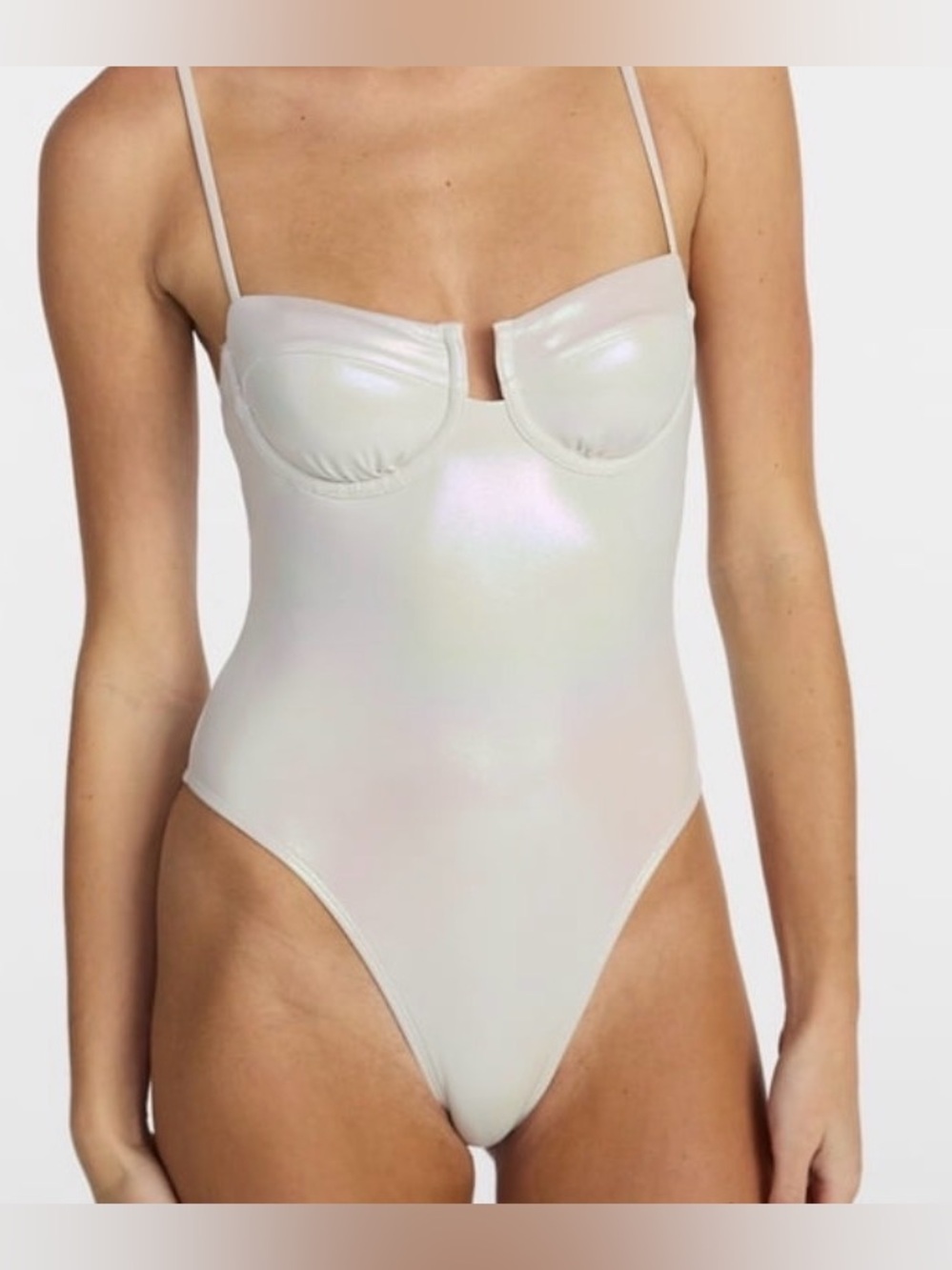 Iridescent White One-Piece Swimsuit size medium